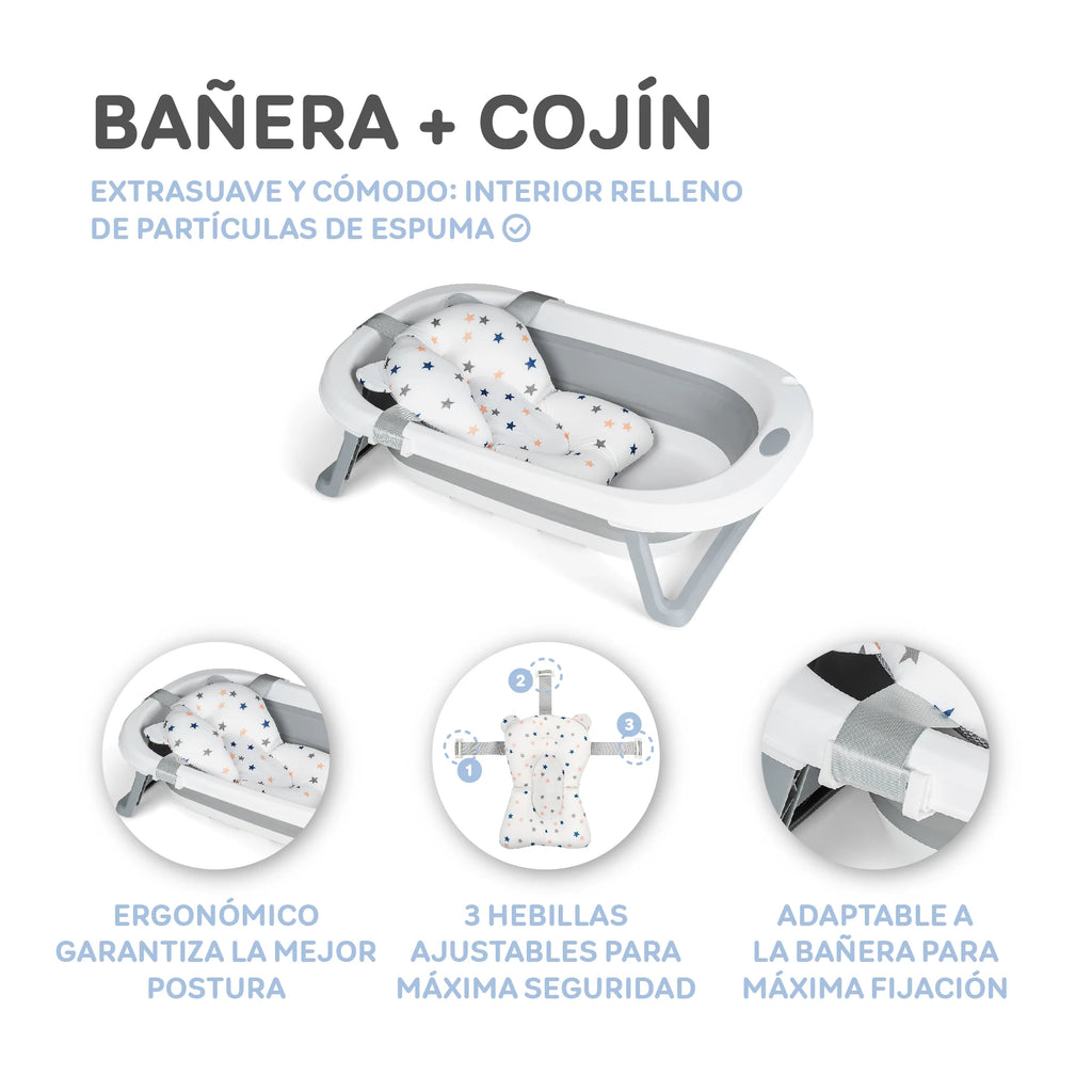BAÑERA PORTÁTIL CON COJÍN