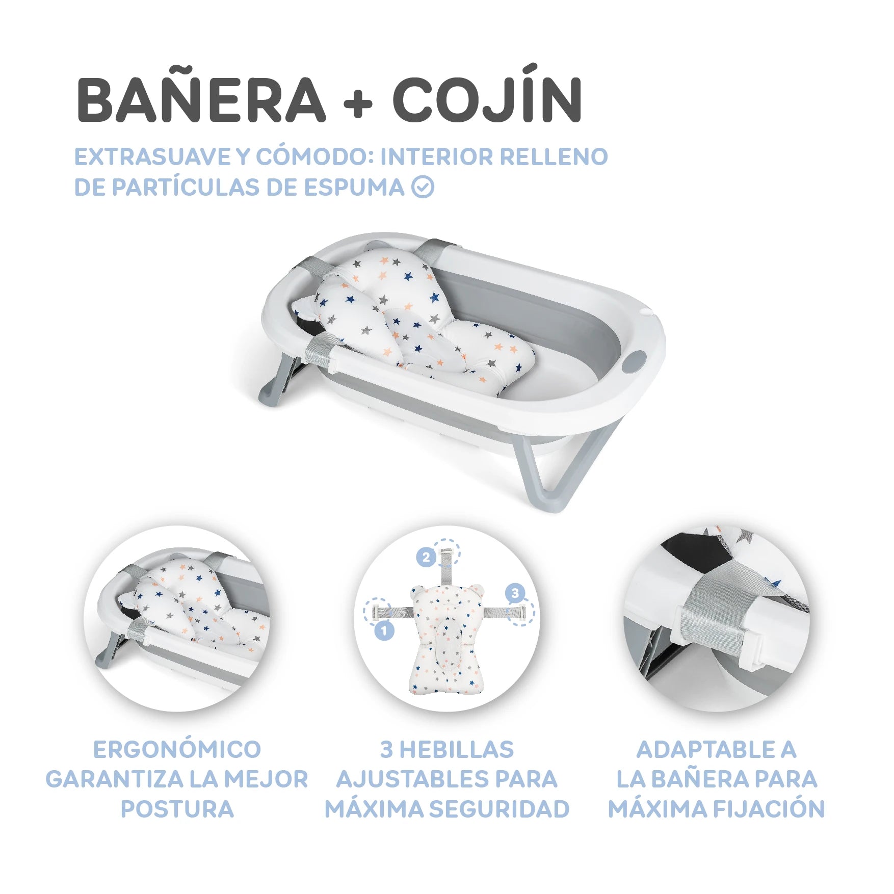 BAÑERA PORTÁTIL CON COJÍN