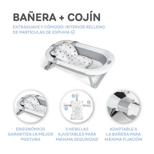BAÑERA PORTÁTIL CON COJÍN